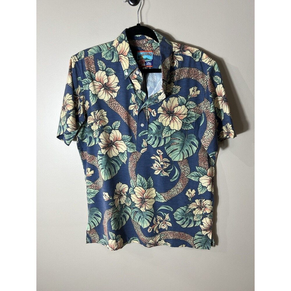 Joe Kealoha's by Reyn Spooner Hawaiian Shirt Mens Small Blue Floral Resort